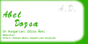 abel dozsa business card