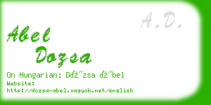 abel dozsa business card